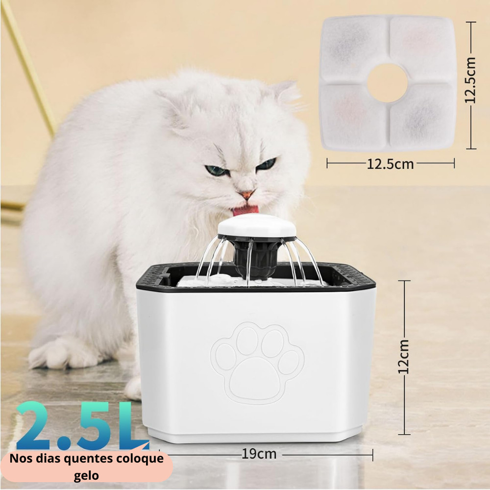 Fonte De Água Para Gatos E Caes #MAXIMUM ORIGINAL Filtro 2.5 Litros Pet Bivolt