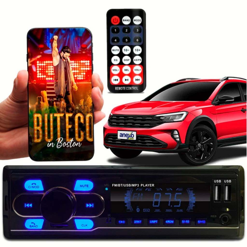 MP3 Player Tay Tech Light Bluetooth USB SD FM