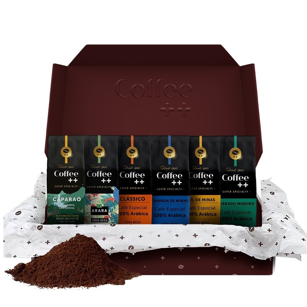 Kit 6 Pacotes Café Especial Torrado e Moído Variedades Coffee Mais - 6 x 250g em Oferta na Shopee