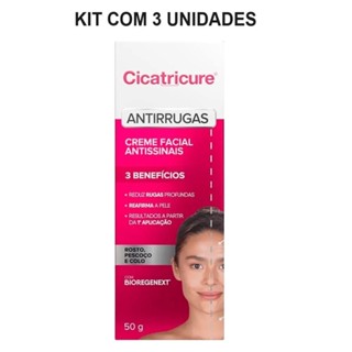 Kit Creme Facial Antissinais Cicatricure Com 3Un De 50g Cada