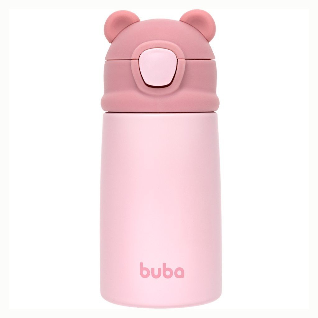 Copo Térmico Aço Inox Parede Dupla Ursinho Rosa 18077 - Buba - Mom & Baby