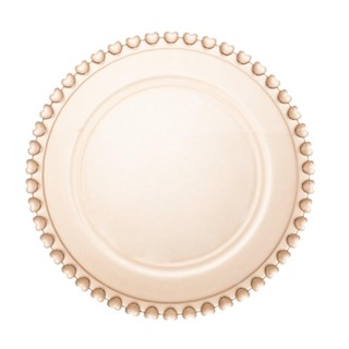 Prato para Sobremesa Lyor Coração de Cristal Âmbar 20cm