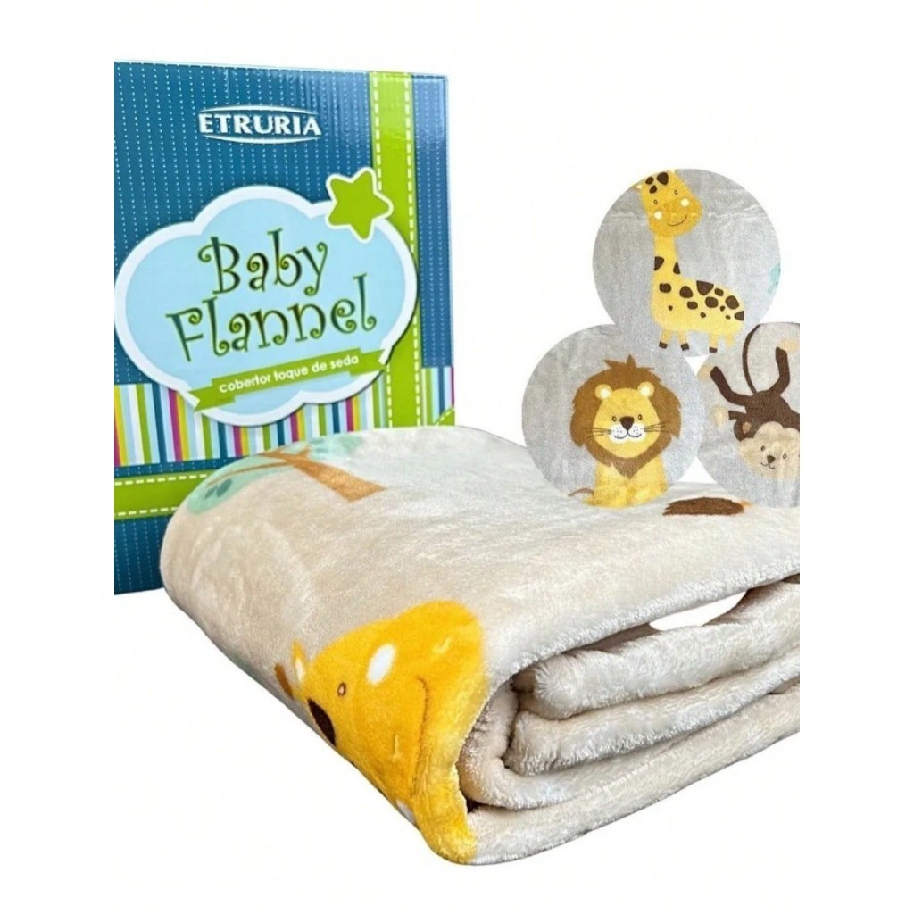 Cobertor Baby Estampado Frio Intenso bebê Safari Neutro Manta Inverno em Oferta na Shopee