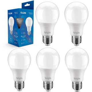 Kit 6 Lâmpadas led bulbo 9W 810 lúmens branca fria - A60 - Elgin (110V/220V)
