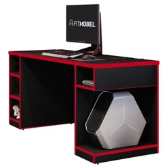 Mesa Para Computador Notebook Gamer Pro Preto/Vermelho - Fit Mobel