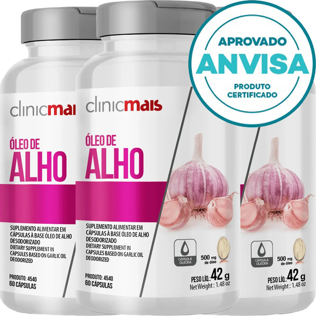 KIT 3x Óleo De Alho - 60 Cápsulas 500mg - Clinicmais em Oferta na Shopee