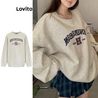 Lovito Casual Moletom Feminino com Estampa de Texto L73AD027