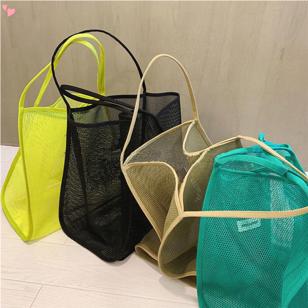 Saco De Praia Mesh-Tote Durável-Simplesmente Leve Para Compras Mercearias Ginásio Esportivo De Viagem Piscinas
