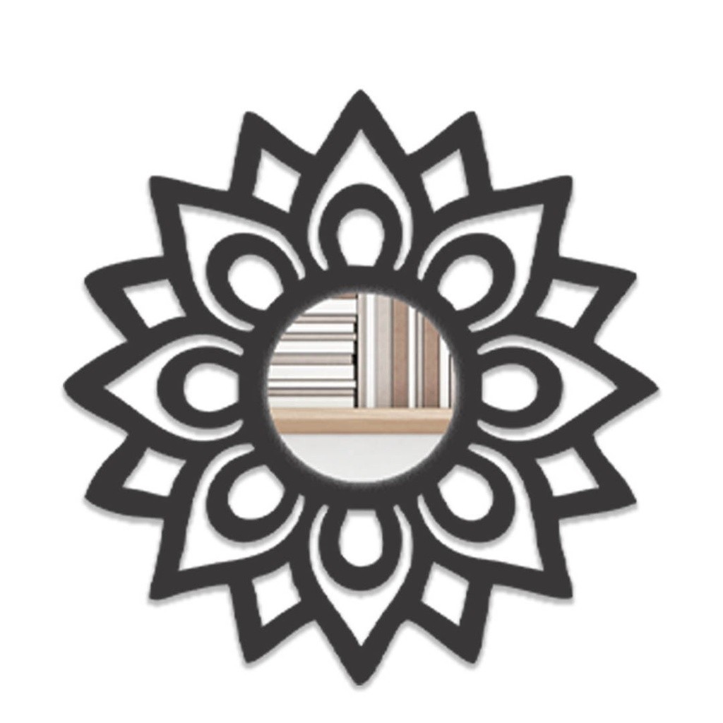 Imagem Espelho Mandala Florada MDF Decorativo em 3 tamanhos 20x20cm, 30x30cm e 40x40cm