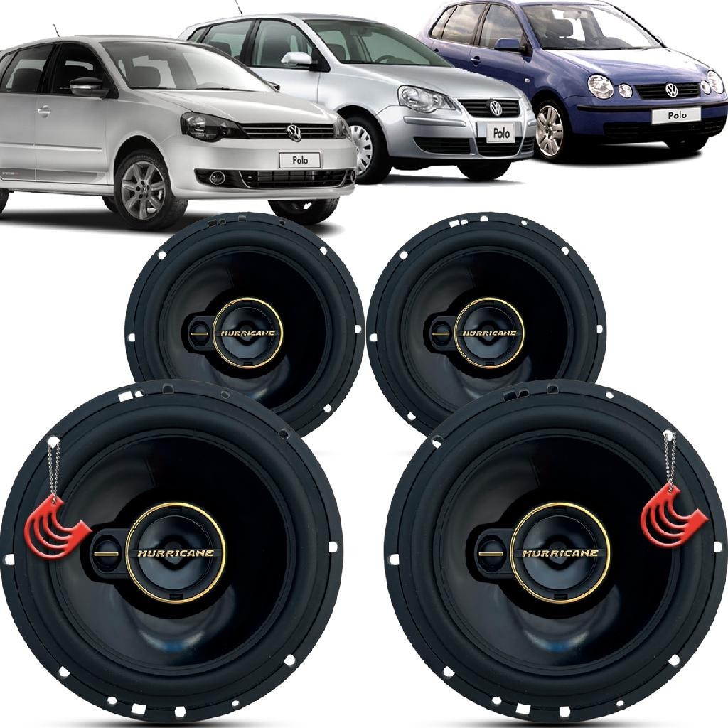 Kit Alto Falantes Dianteiros e Traseiros Volkswagen Polo 2002 até 2014 - Hurricane Aurum 480w em Oferta na Shopee