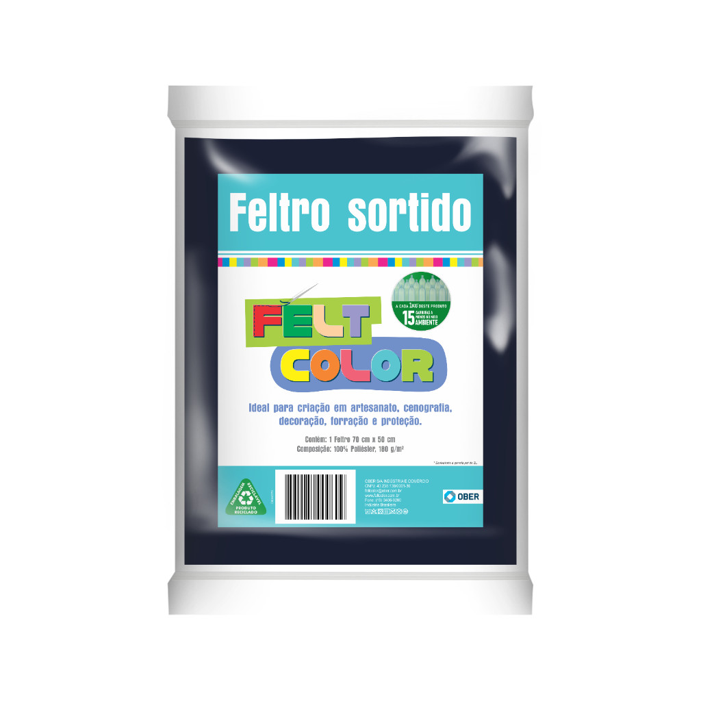 Feltro Feltcolor Liso Azul Marinho - 70cm x 50cm