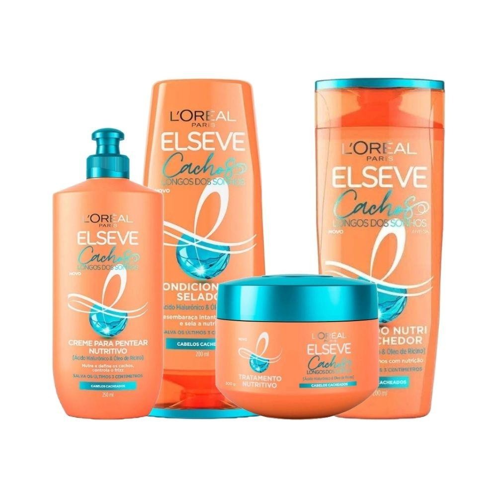 Kit Elseve L’Oréal Paris Cachos dos Sonhos (4 produtos) em Oferta na Shopee