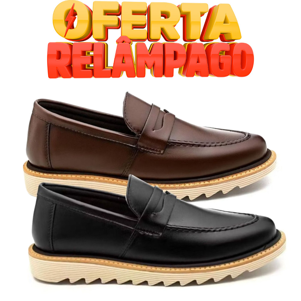 Sapato Social Oxford Masculino Derby Loafer Casual Elegante de Couro Leve Macio Original Barato
