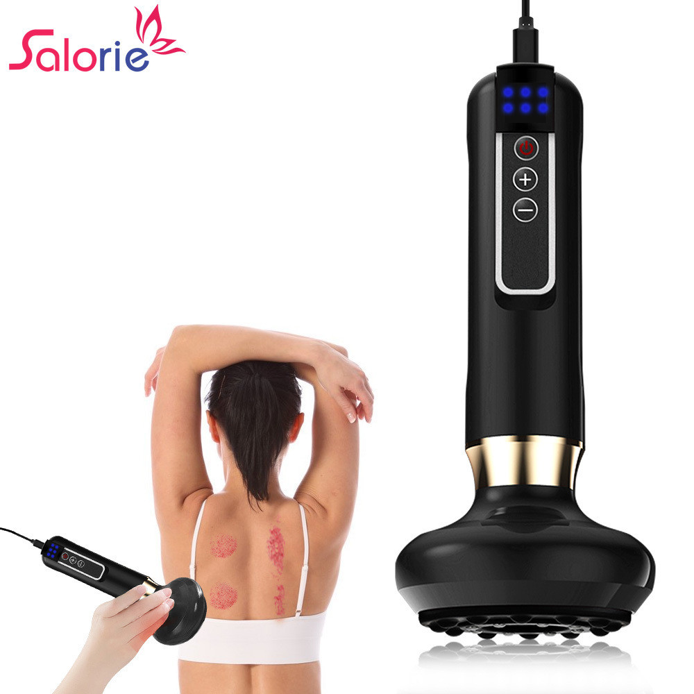 Salorie Dispositivo Elétrico De Ventosas A Vácuo Gua Sha Detox Meridian Escova Massageador Corporal Tipo De Fio Ajustáve