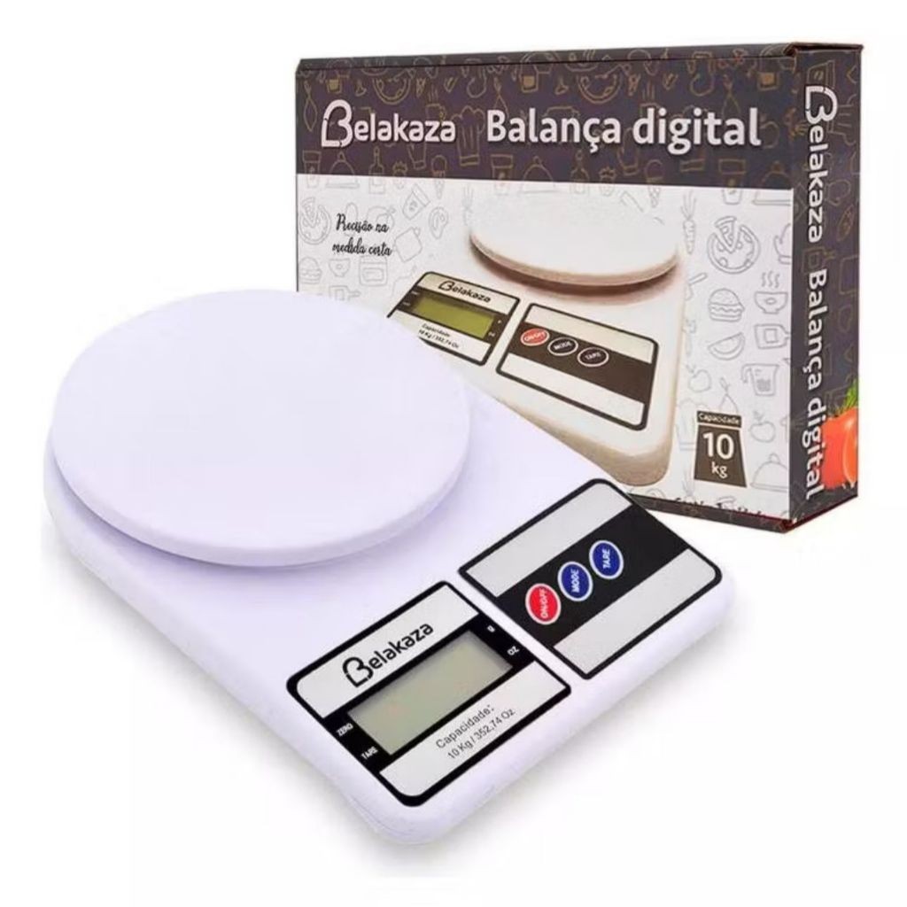 Balança Digital de Cozinha 10kg Alta Precisão SF-400 Para Cozinha e Culinária