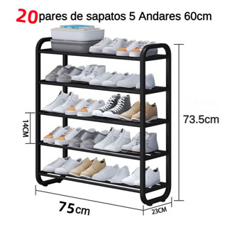Sapateira Multiuso com 5 Andares - 75 cm de Largura Prateleira de armazenamento de sapateira em Oferta na Shopee