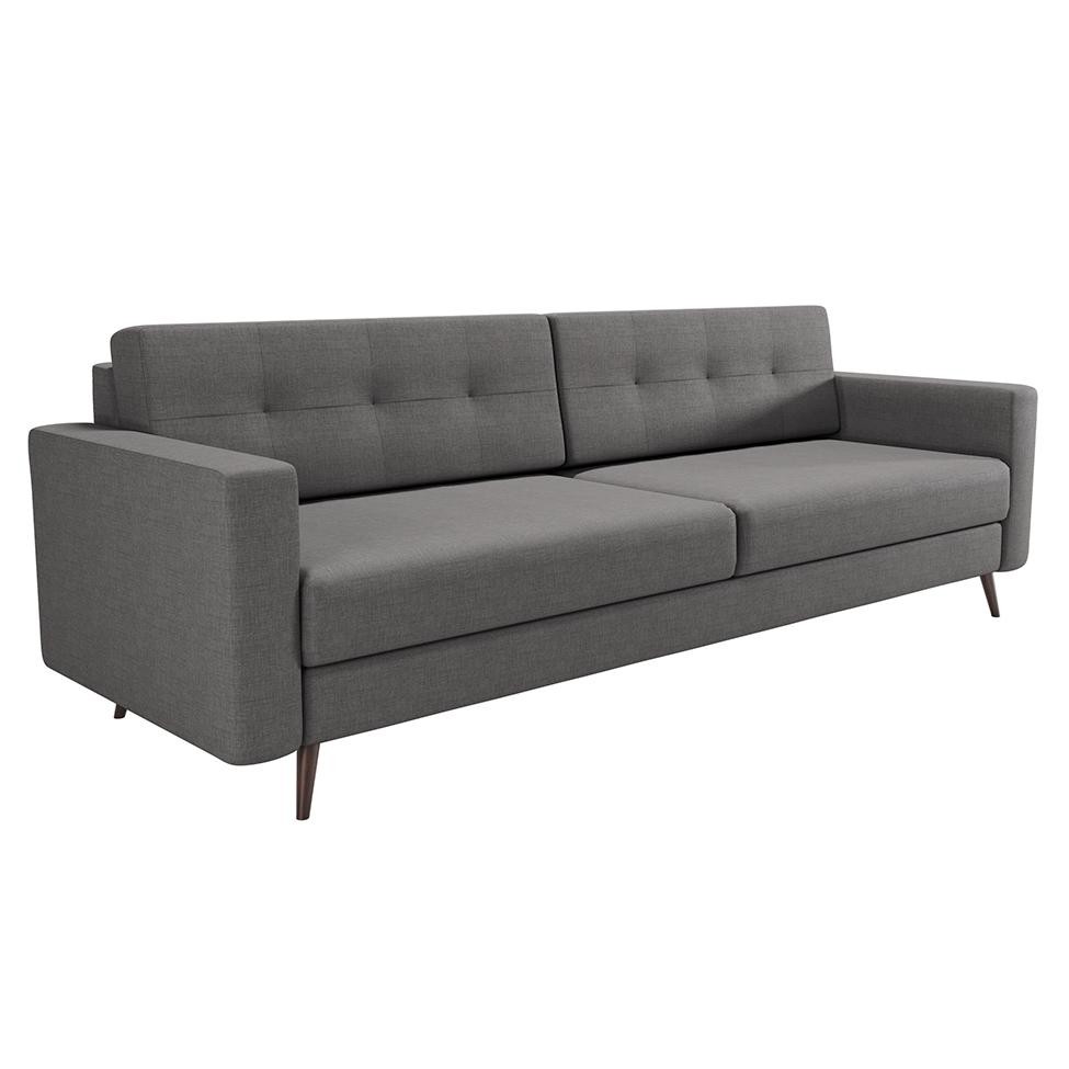 Sofá 3 Lugares Living Pé Palito Linho Cotton Cinza 210 cm em Oferta na Shopee
