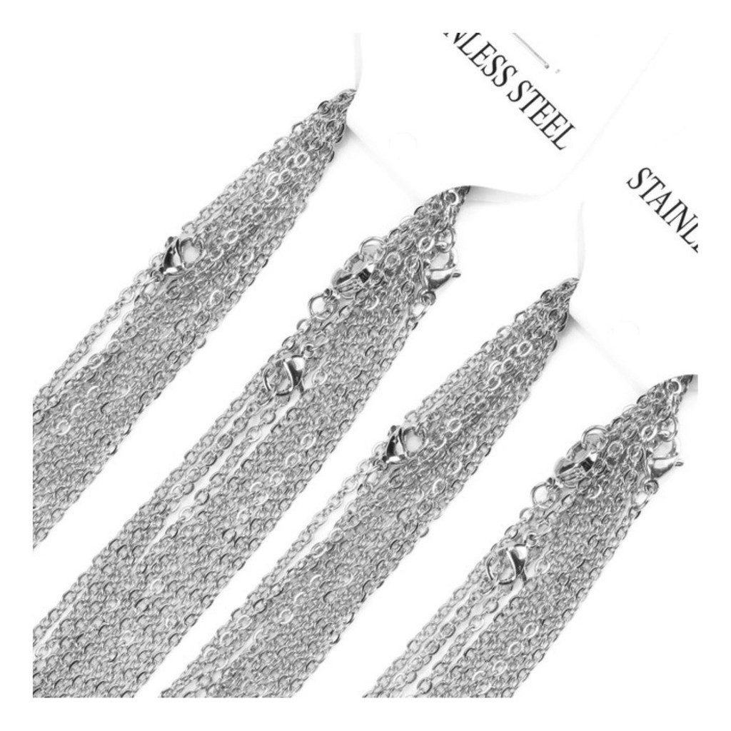 Pacote C/ 100 Corrente Aço Feminina Elo Cadeado Revenda em Oferta na Shopee