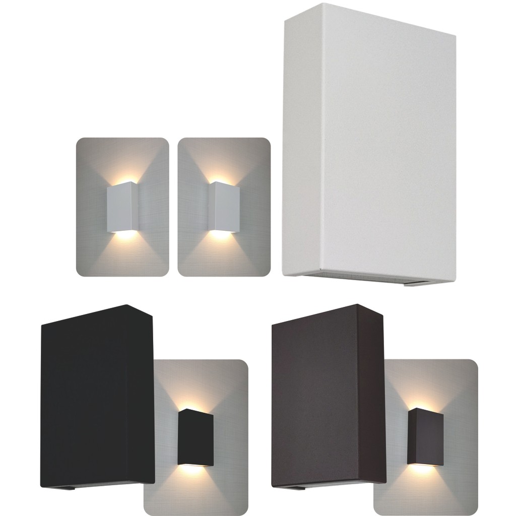 Kit 5 Arandela Efeito Parede Slim 2 Fachos Externa 12cm Led Iluminação Decoração Muro Interno Luxo