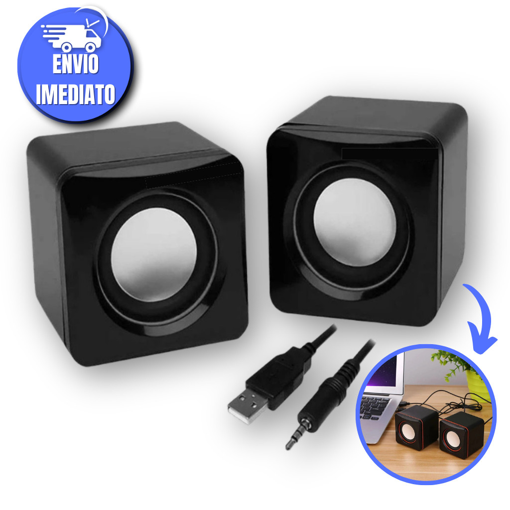 Caixa de Som pra Computador Com Regulador de Volume p2 usb