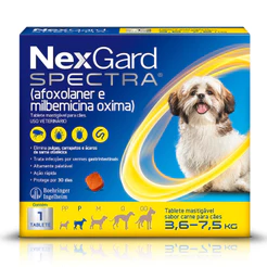 Nexgard Spectra Antipulgas e Carrapatos para Cães de 3,5 a 7,5kg 1 Tablete Mastigável