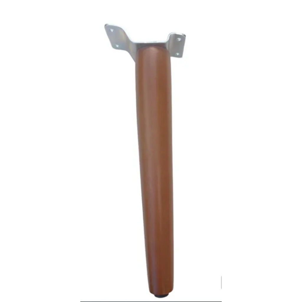 Pé Palito Rack Madeira Mesa Sofás, Pufs, Kit 4 Pés - 40cm + 4 chapinha — imagem 2 de 2