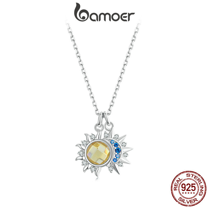 Colar De Fita Bamoer 925 Sterling Sol E Lua Casais Dia Dos Namorados Design De Jóias Presentes Para Mulheres em Oferta na Shopee