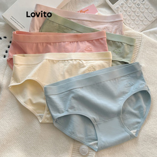 Lovito Calcinha Casual Com Padrão Liso Para Mulheres LNA41022