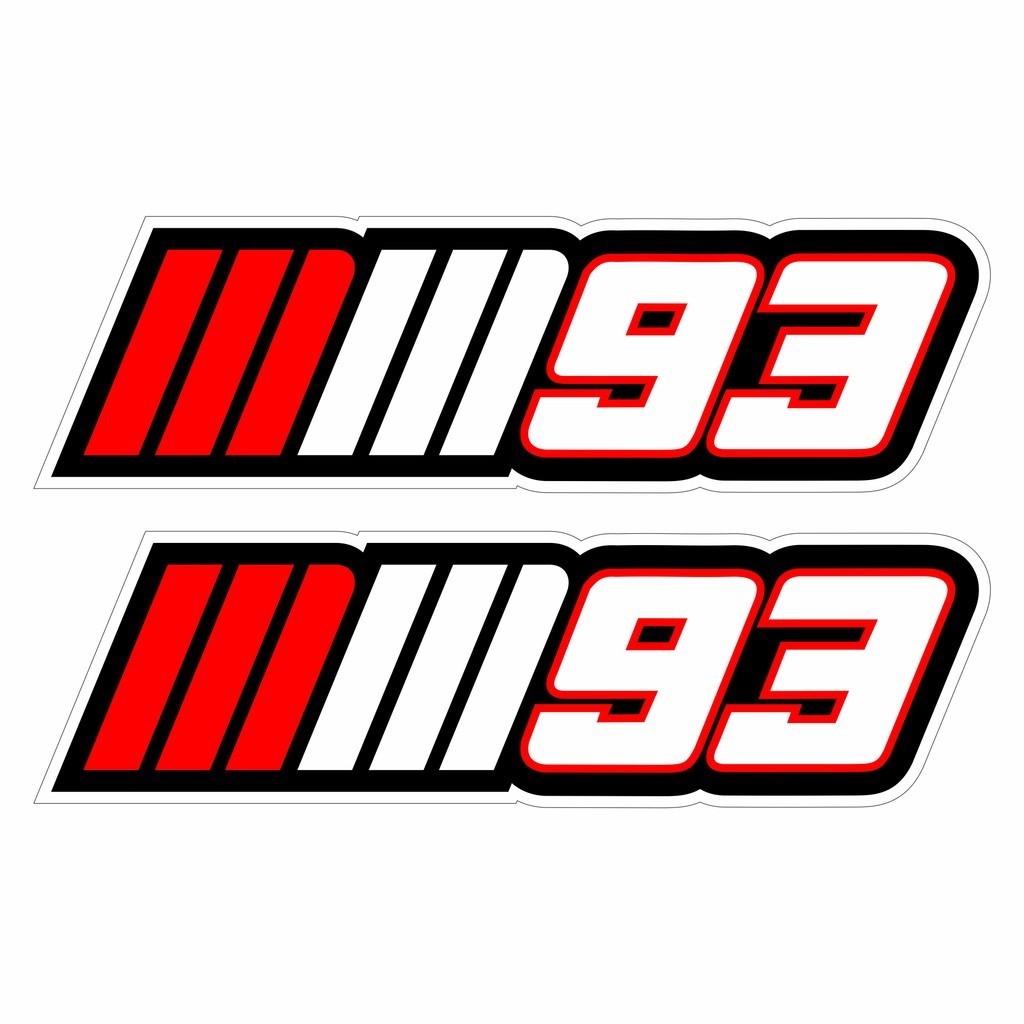 Adesivo Marc Marquez 93 Logo Moto Gp Moto Sport Kit 2unid
