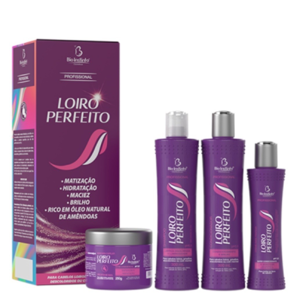 kit Loiro perfeito bio instinto Matização Hidratação maciez