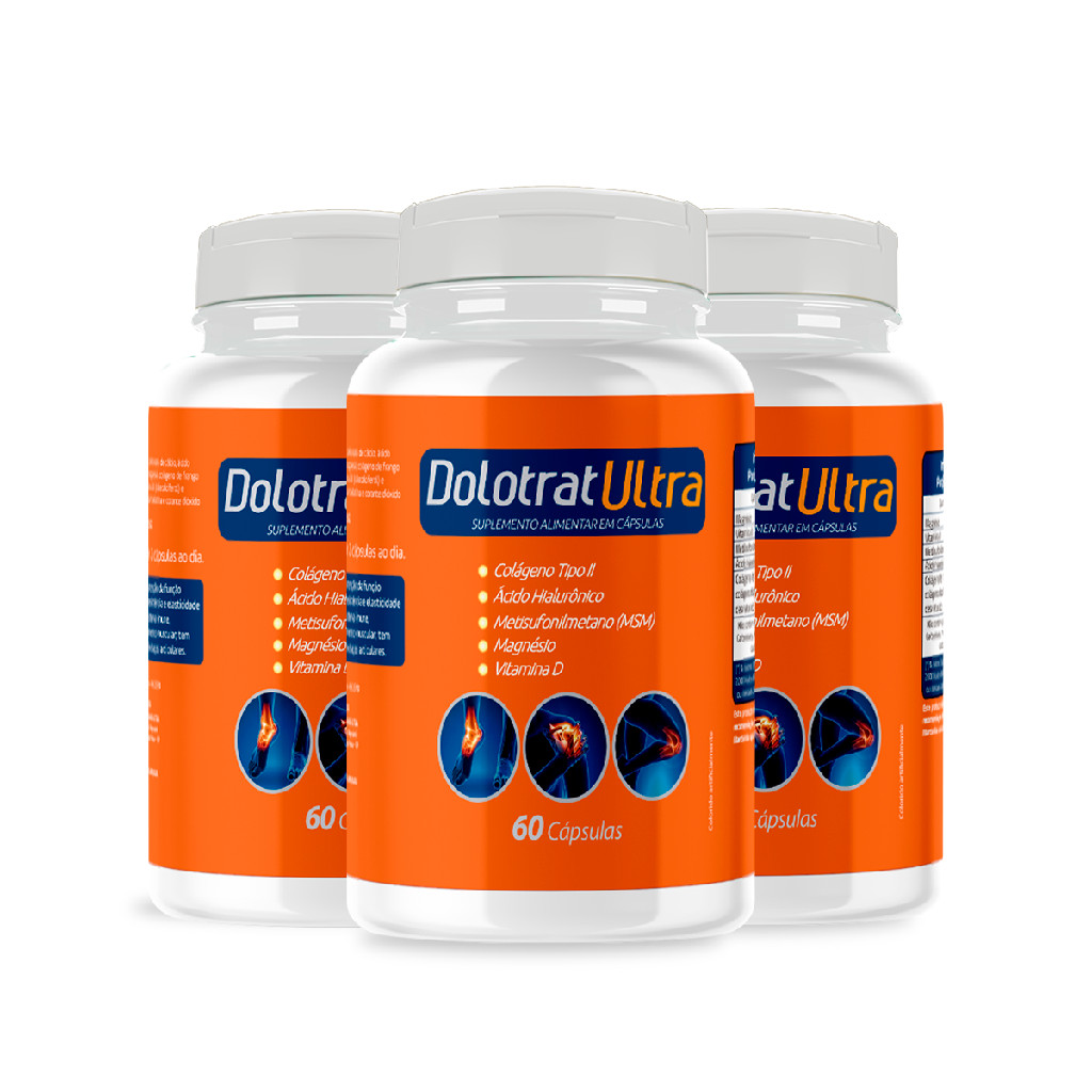 3X DOLOTRAT ULTRA COLAGENO TIPO 2 MSM ACIDO HIALURONICO 60CP