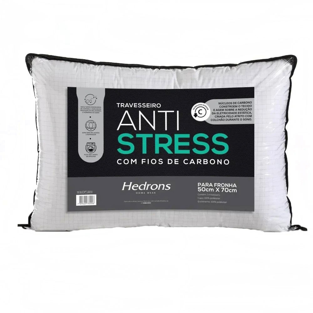 Travesseiro ANTISTRESS Fios de Carbono - HEDRONS - Akasa