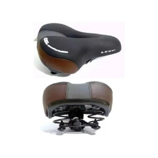 Banco Selim Bicicleta Gel Ltx Vazado 2 Molas Preto/marrom em Oferta na Shopee