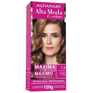 Tintura Creme Altamoda Alfaparf Ouro Cobre 7.4 Kit