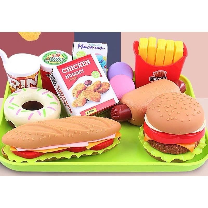 Infantil Brinquedo De Mini Kit Hamburger/Sanduiche Simulação De Comida