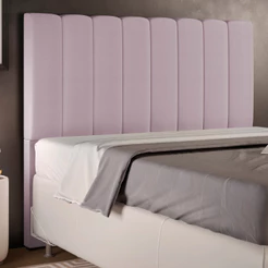 Cabeceira Cama Box Casal 140 cm Dália W01 Suede Rosê - Lyam Decor