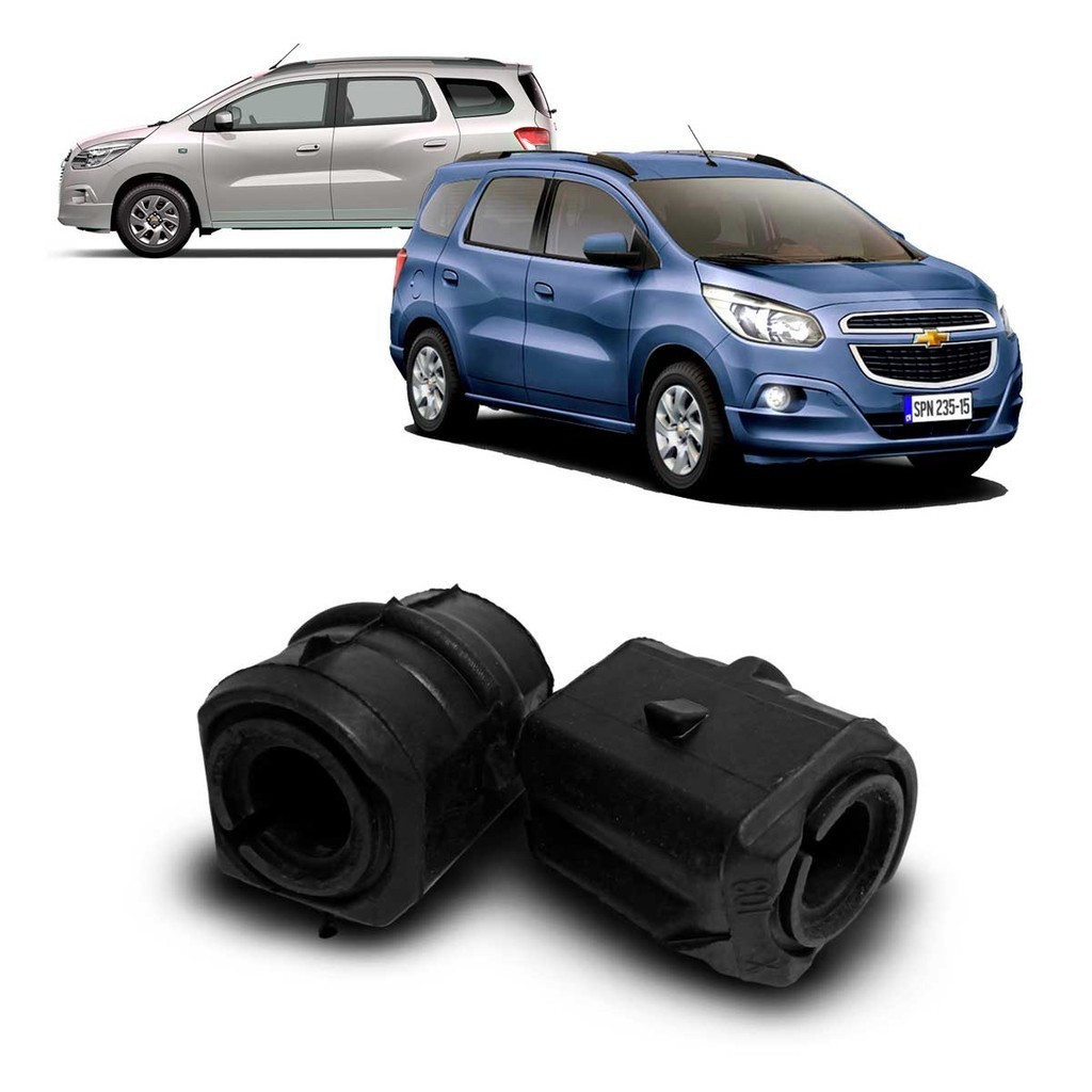 Par Kit Bucha Barra Estabilizadora Dianteira Chevrolet Spin 2013 2014 2015 2016 2017 2018 19 milimetros