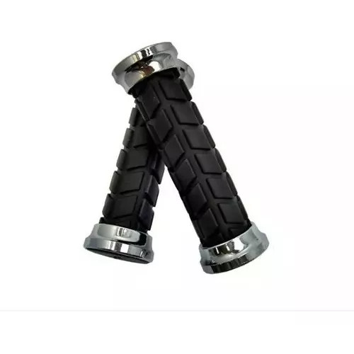 Manopla Punho Luva Bike Mtb Preta Com Ponta Cromada Confort