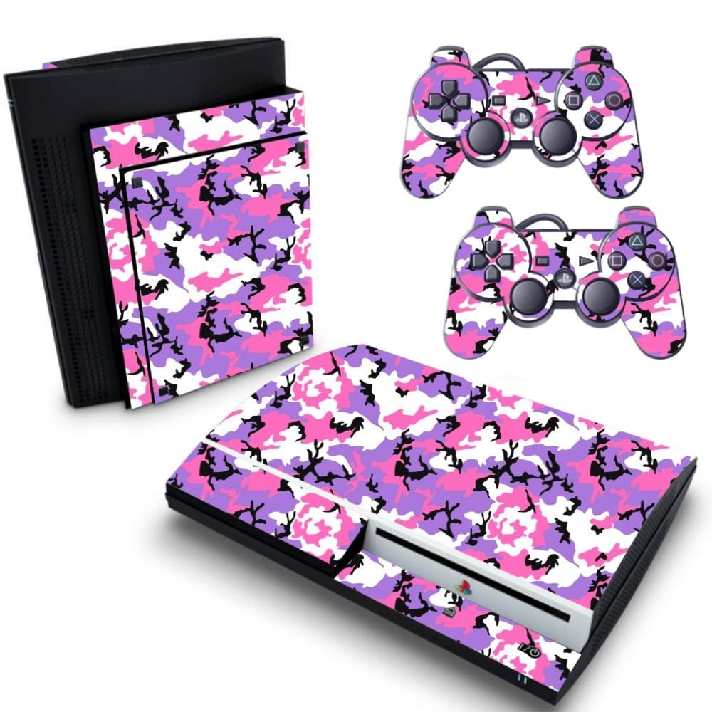 Skin PS3 Fat Playstation Adesivo Película Protetora Sticker Camo Lilac