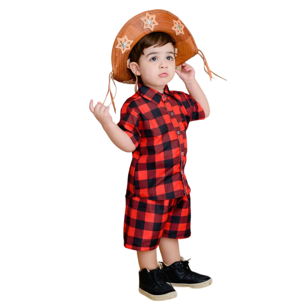CONJUNTO MAURICINHO XADREZ SÃO JOÃO FESTA JUNINA MENINO