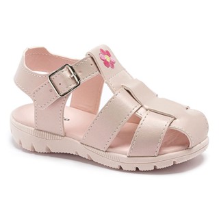 Sandália Papete Infantil Menina Flor Bordada Fechada Confortável em Oferta na Shopee