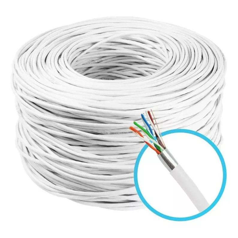 Cabo Lan 4 Pares Cat5e CFTV BLINDADO c/ 100MTS BRANCO