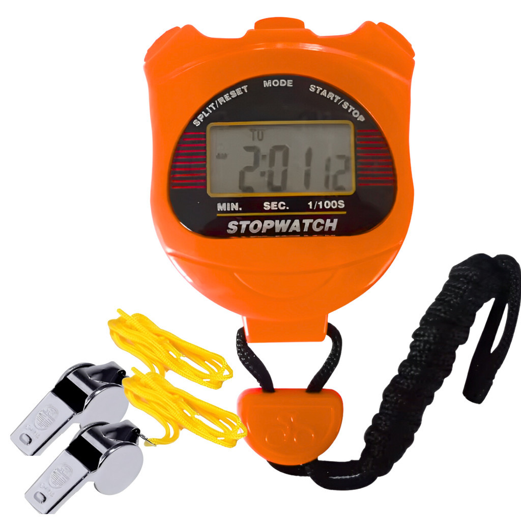 Cronômetro Digital Multifuncional Alarme Laranja C/ 2 Apitos em Oferta na Shopee