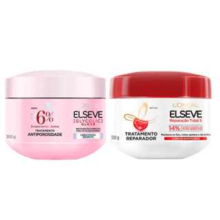 MÁSCARA GLYCOLIC GLOSS + MÁSCARA REPARAÇÃO TOTAL 5 ELSEVE em Oferta na Shopee