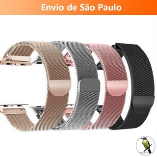 -Bemtevi-Pulseira smartwatch Milanese Metal Magnetico Fecho 38mm 40mm 42mm 44mm Apple Wat…
