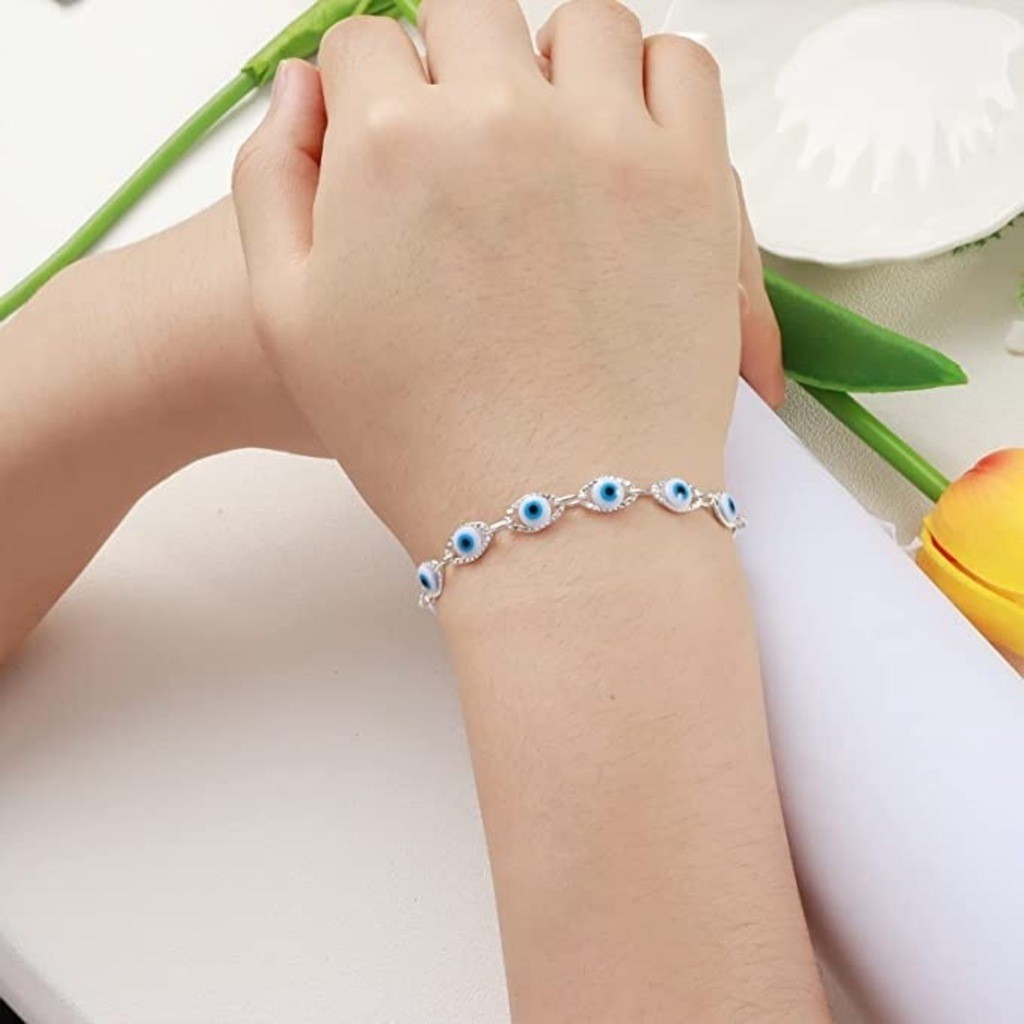Pulseira Olho Grego banhada a ouro 18k Prata 925 em Oferta na Shopee
