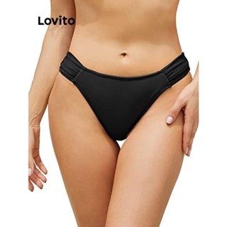 Lovito Cueca De Biquíni Sexy Com Babados Lisos Para Mulheres LNL46048