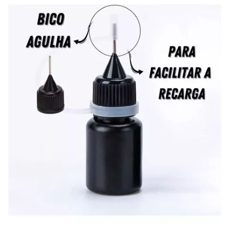 Tubo Tinta Para Carimbo Todos Modelos de Carimbos Cor Preta