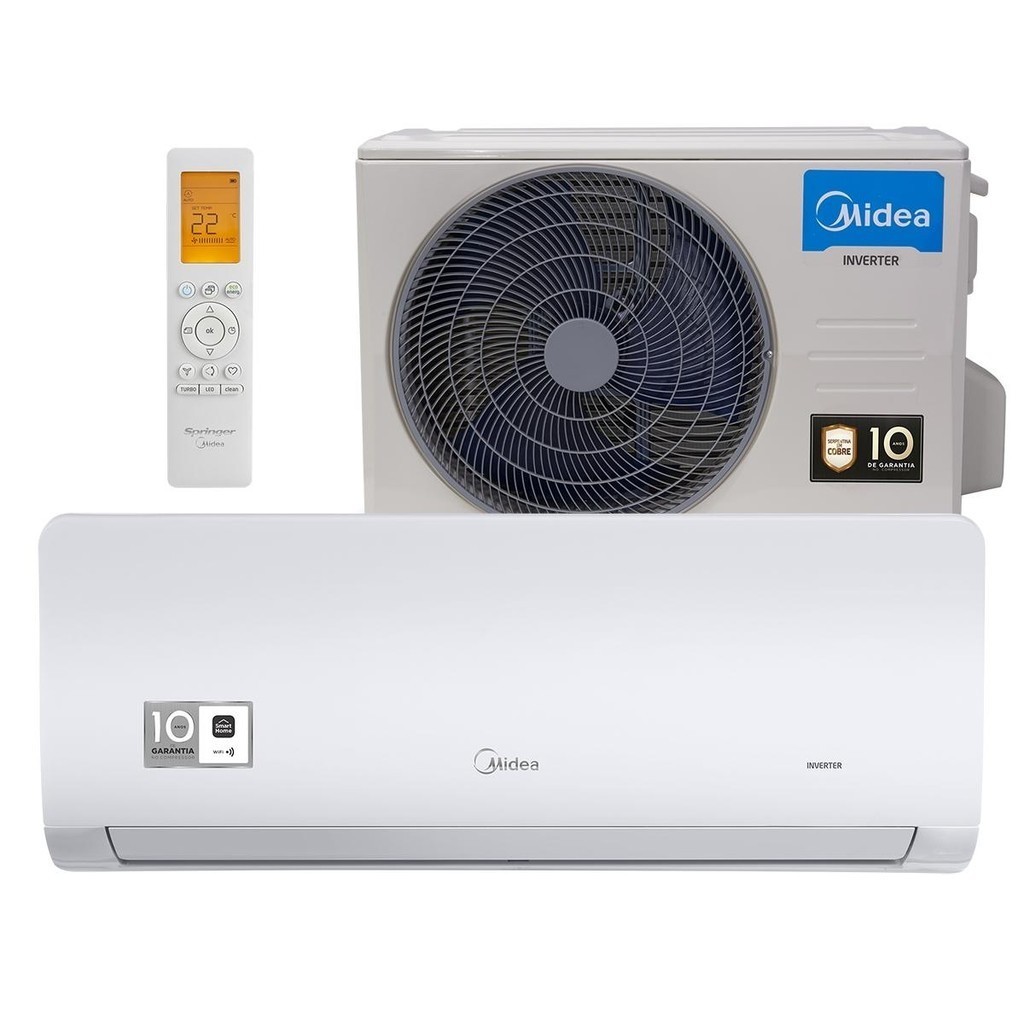 Ar Condicionado Split Hi Wall Inverter Springer Midea 12000 Btus Frio Xtreme Save Connect R-32 220V