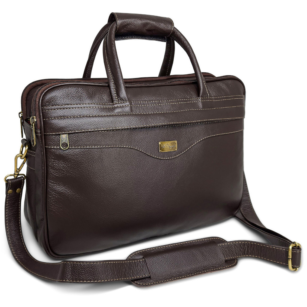 Bolsa Pasta Masculina Feita De Couro Legítimo Para Notebook em Oferta na Shopee